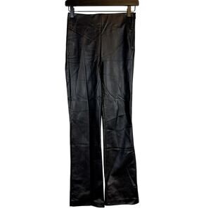 Zara High Rise Faux Vegan Leather Straight Leg Pants Black 28” 9815/210 - XS
